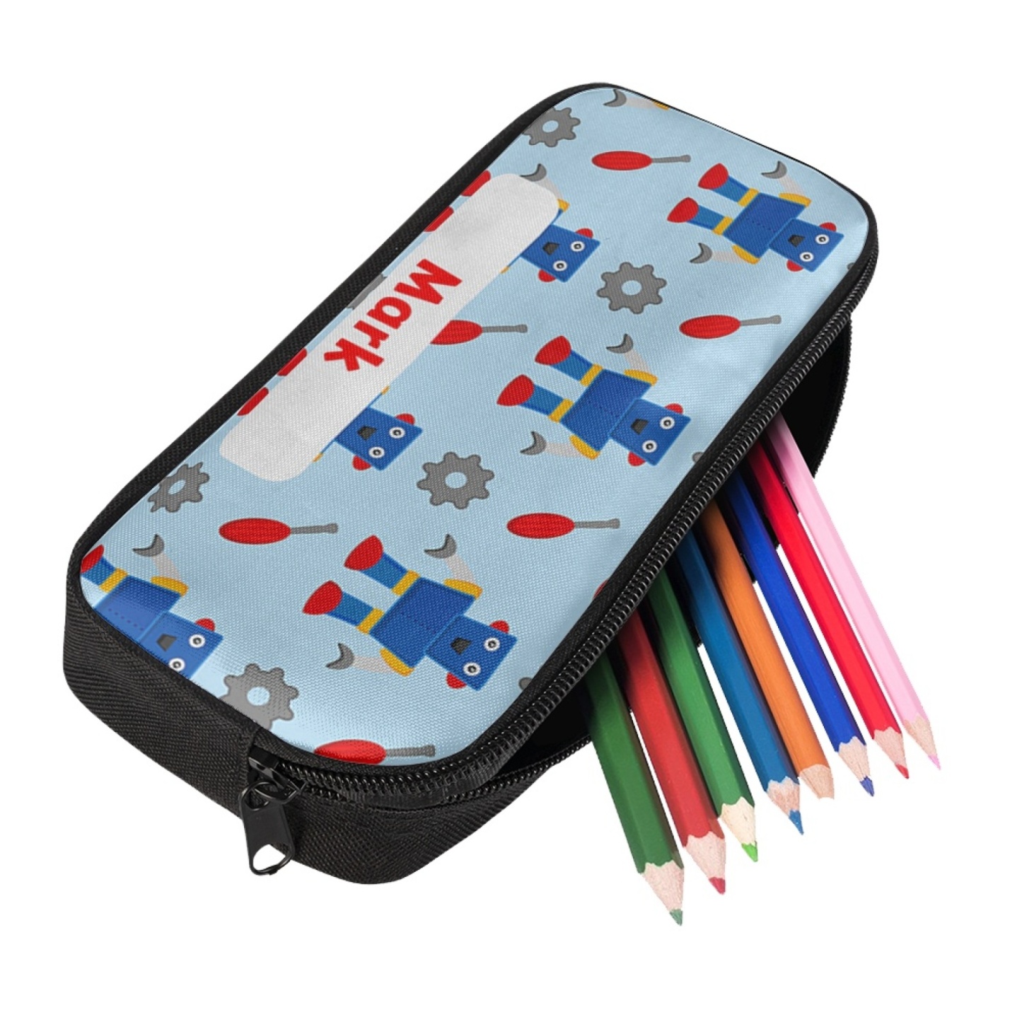 Custom Name Pen Case Personalised  Robots Pen Bag Back to School Gifts for Students-Jessemade AU