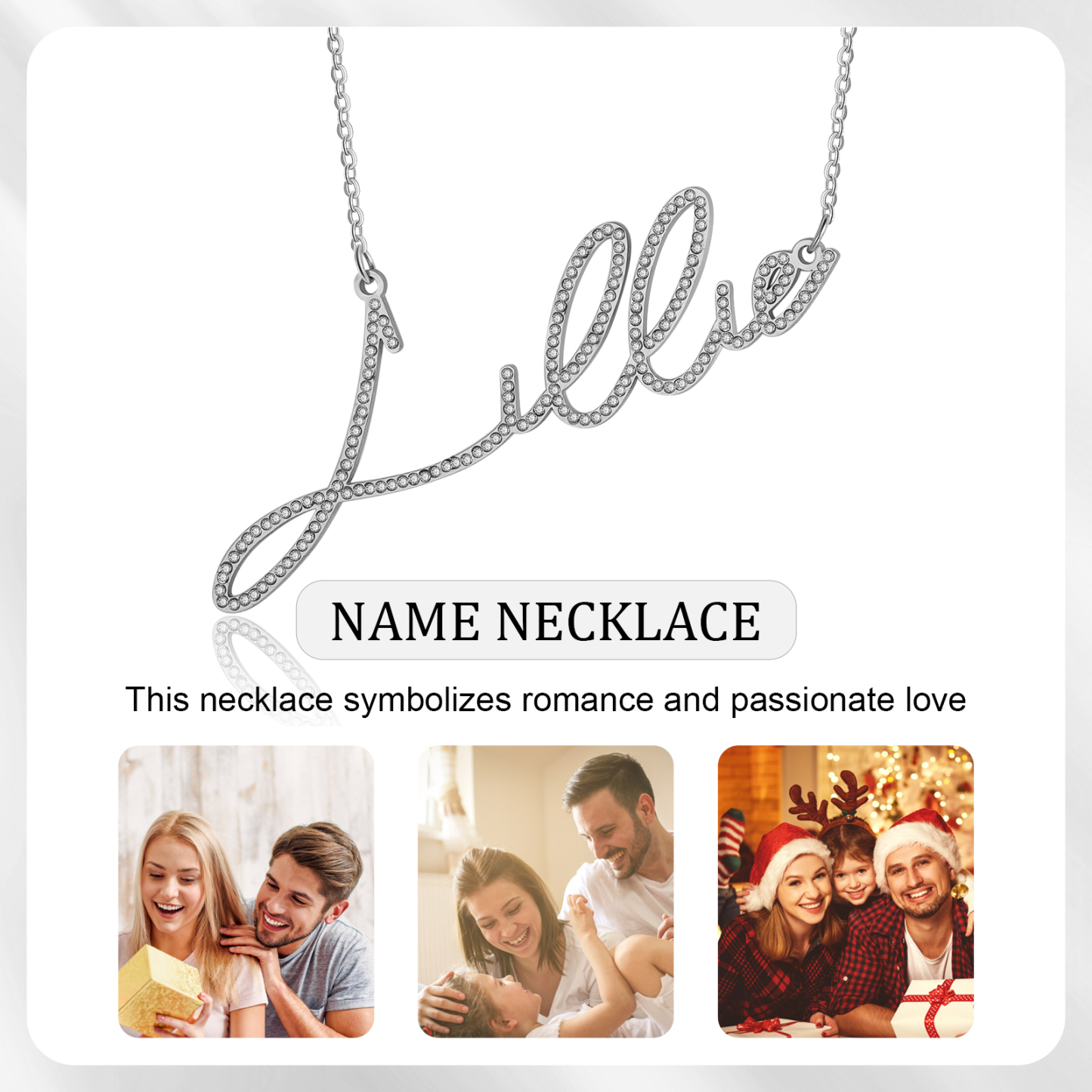 Sparking Name Necklace Personalised Name Necklace With Cubic Zirconia-Jessemade AU