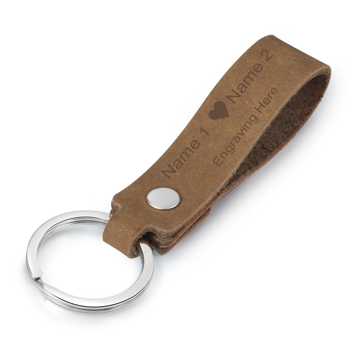 Personalised Leather Keychain Customised with 2 Names & Text Keyring Couple Keychain Gift for Him/her-Jessemade AU