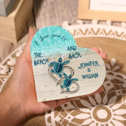 Personalised Couple Heart Candle Holder Engrave Name Turtle Wooden Candlesticks Valentines Gift-Jessemade AU