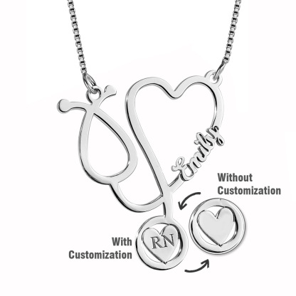 To My Nurse Lover-Personalised Heart Charm Necklace Custom 1 Name Necklace For Her-Jessemade AU