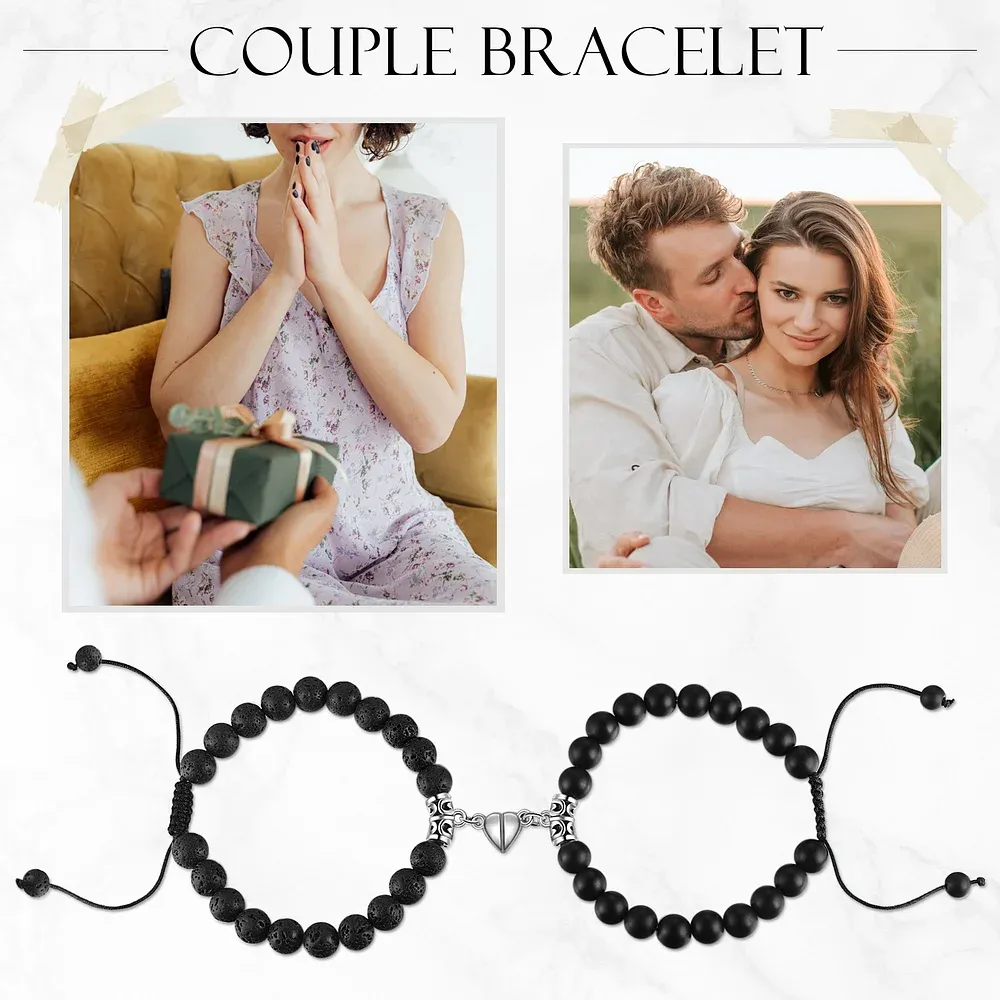 Couple Bracelets Set Magnetic Bracelet Adjustable Bracelet Valentine's Day Gift for Couples-Jessemade AU