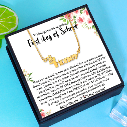Personalised Name Necklace Custom Name Honey Bees Necklace for Kids-Jessemade AU
