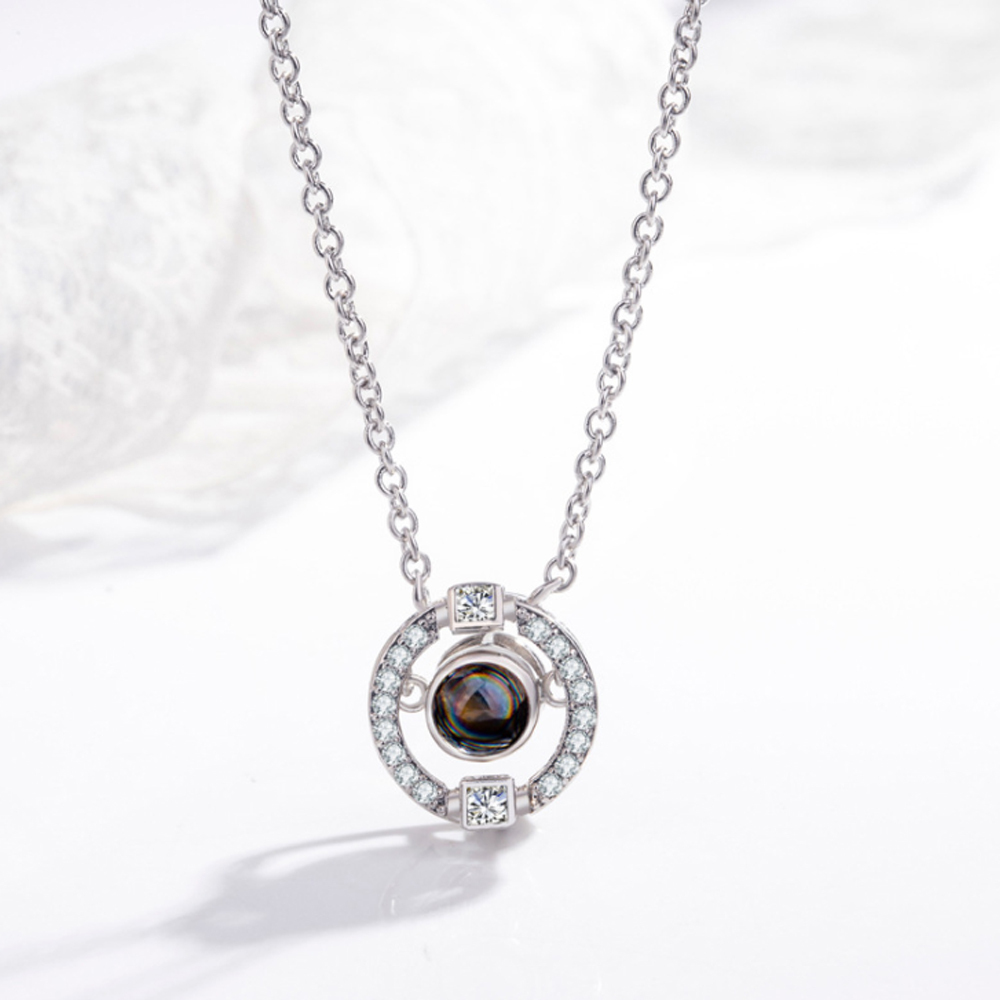 Personalised 100 Languages Projection Necklace Engraved  " I LOVE YOU" Heart Necklace Gifts For Her-Jessemade AU