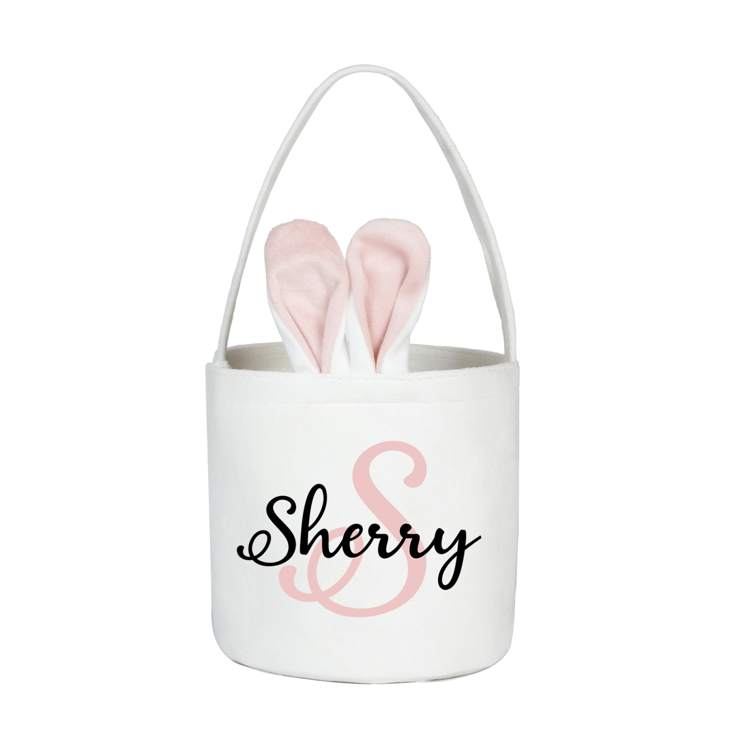 Personalised Bunny Tote Bag Customised with Name & Letter Bucket Bag Bunny Basket Easter Gifts-Jessemade AU