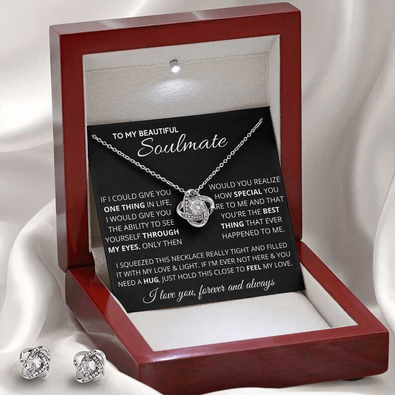 For Soulmate- S925 Love Knot Necklace "Just Hols This Close to Feel My Love"