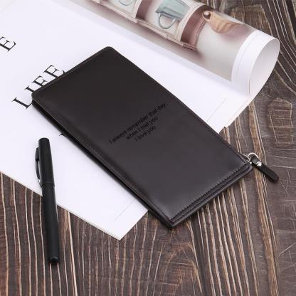 Personalised Leather Wallet Engraved Photo Long Purse Gifts For Men-Jessemade AU