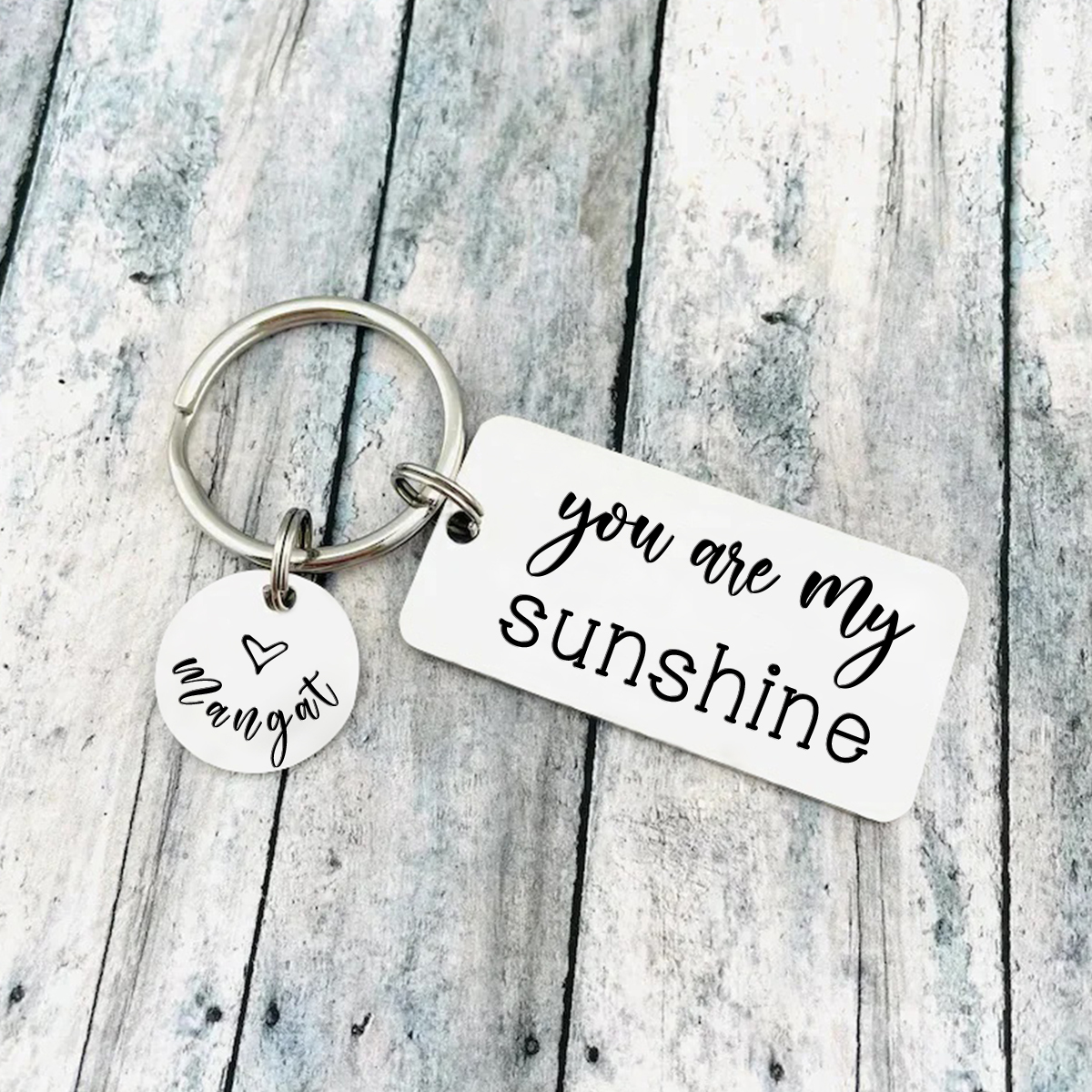 "You Are My Sunshine" Keychain Personalised Name Keyring Gifts for Her/Him-Jessemade AU