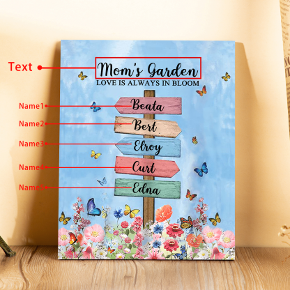 5 Names - Personalised Wooden Plaque Garden Custom Text Home Decoration Gift for Mother/Grandma-Jessemade AU
