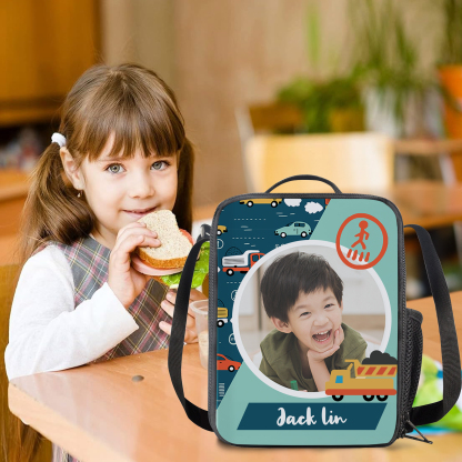 Custom Name and Photo Lunch Bag Personalised Cars Lunch Box Gifts for Kids-Jessemade AU