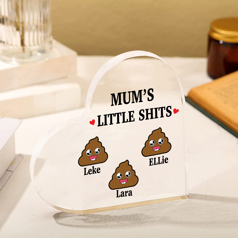 3 Names - Personalised Acrylic Heart Keepsake Custom Name Ornaments Mother's Day Funny Gifts for Mum-Jessemade AU