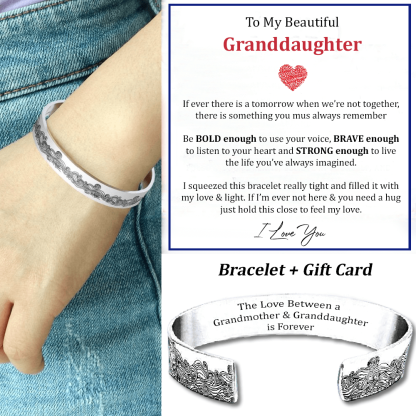 Cuff Bracelet "The Love Between Grandmother & Granddaughter Is Forever"-Jessemade AU