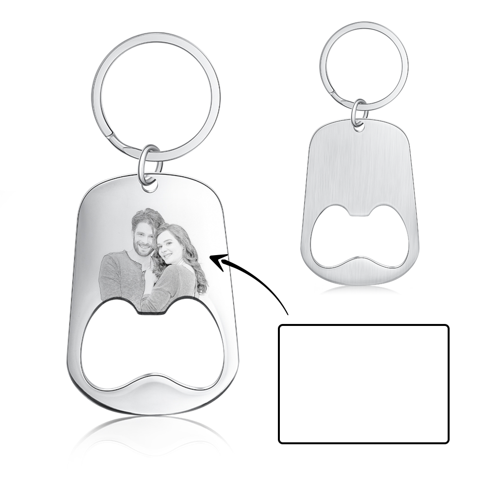 Custom Photo Keychain Personalised Bottle Opener Photo Engraved Gift for Father-Jessemade AU
