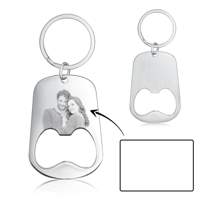 Custom Photo Keychain Personalised Bottle Opener Photo Engraved Gift for Father-Jessemade AU