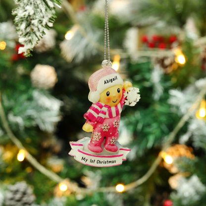 My First Christmas Personalised Acrylic Christmas Ornament Customised Name & Text Hanging Ornaments Christmas Gift for Boys Girls Babies-Jessemade AU