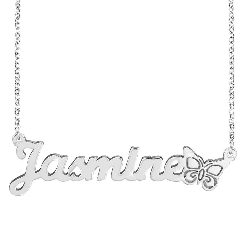 Personalised Butterfly Necklace Custom 1 Name Necklace Gift For Women-Jessemade AU
