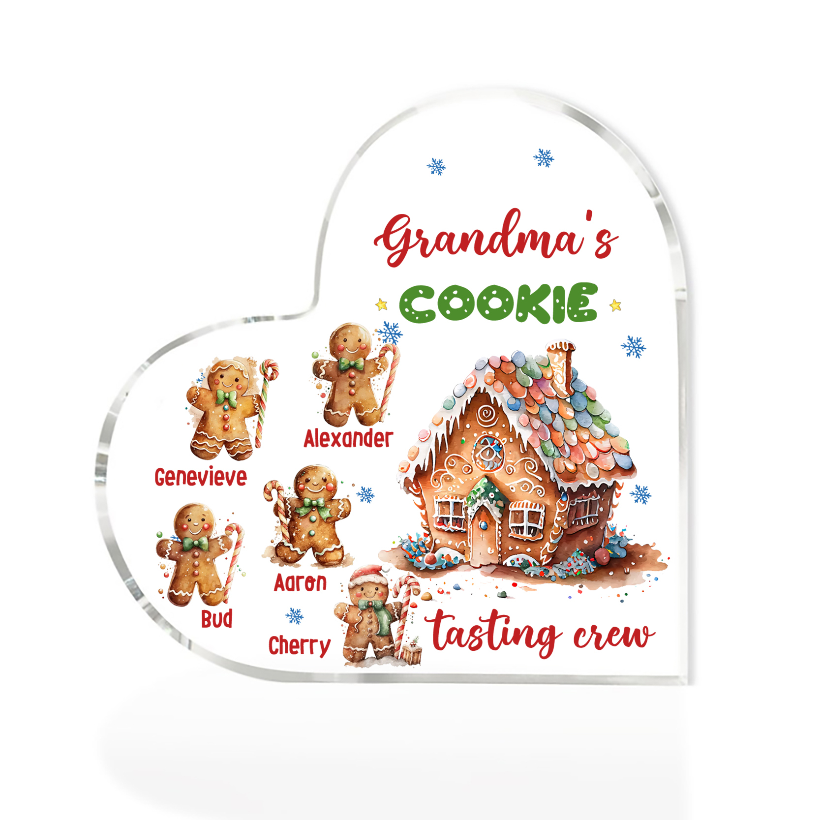 Acrylic Heart Keepsake Customised 6 Names Christmas Decor Personalised Gifts for Grandma Mum-Jessemade AU