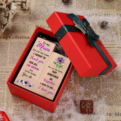 To My Mom/Mum Candle Holder Morning Glory Wooden Candlestick - For All The Times I Forgot To Thank You-Jessemade AU