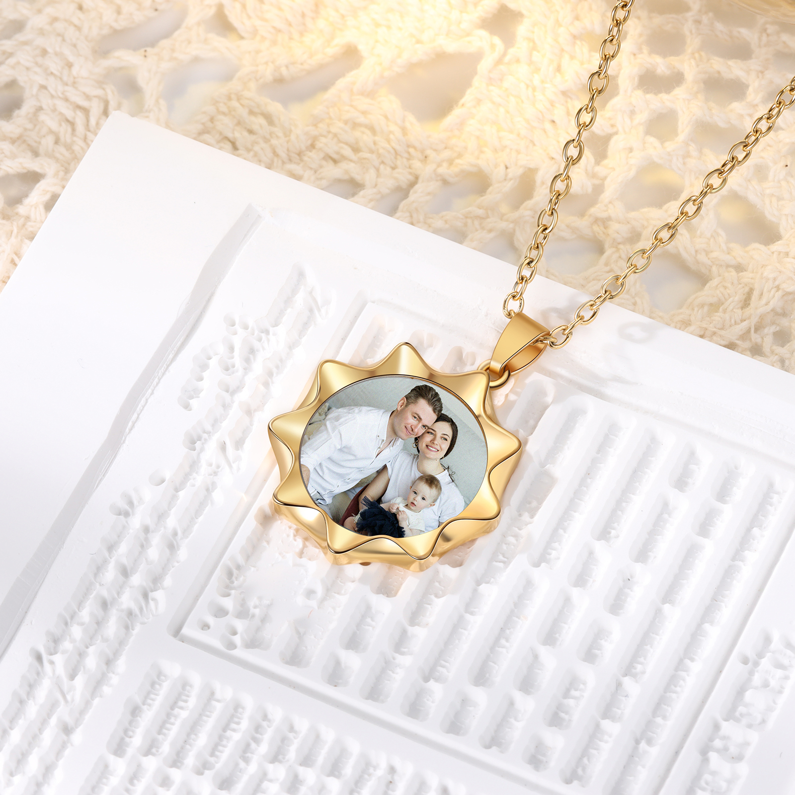 Personalised Photo Necklace Custom 1 Memorial Photo Polygon Necklace Gifts for Her-Jessemade AU