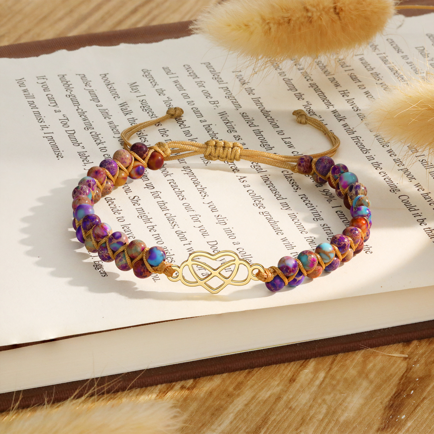 Infinity Heart Bracelet Adjustable Bracelet Gift for Her - Grandmother & Granddaughter Forever Linked Together-Jessemade AU