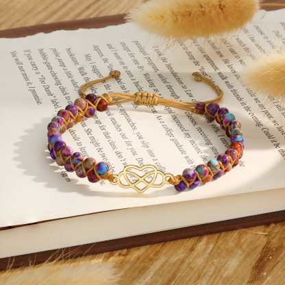 Infinity Heart Bracelet Adjustable Bracelet Gift for Her - Grandmother & Granddaughter Forever Linked Together-Jessemade AU