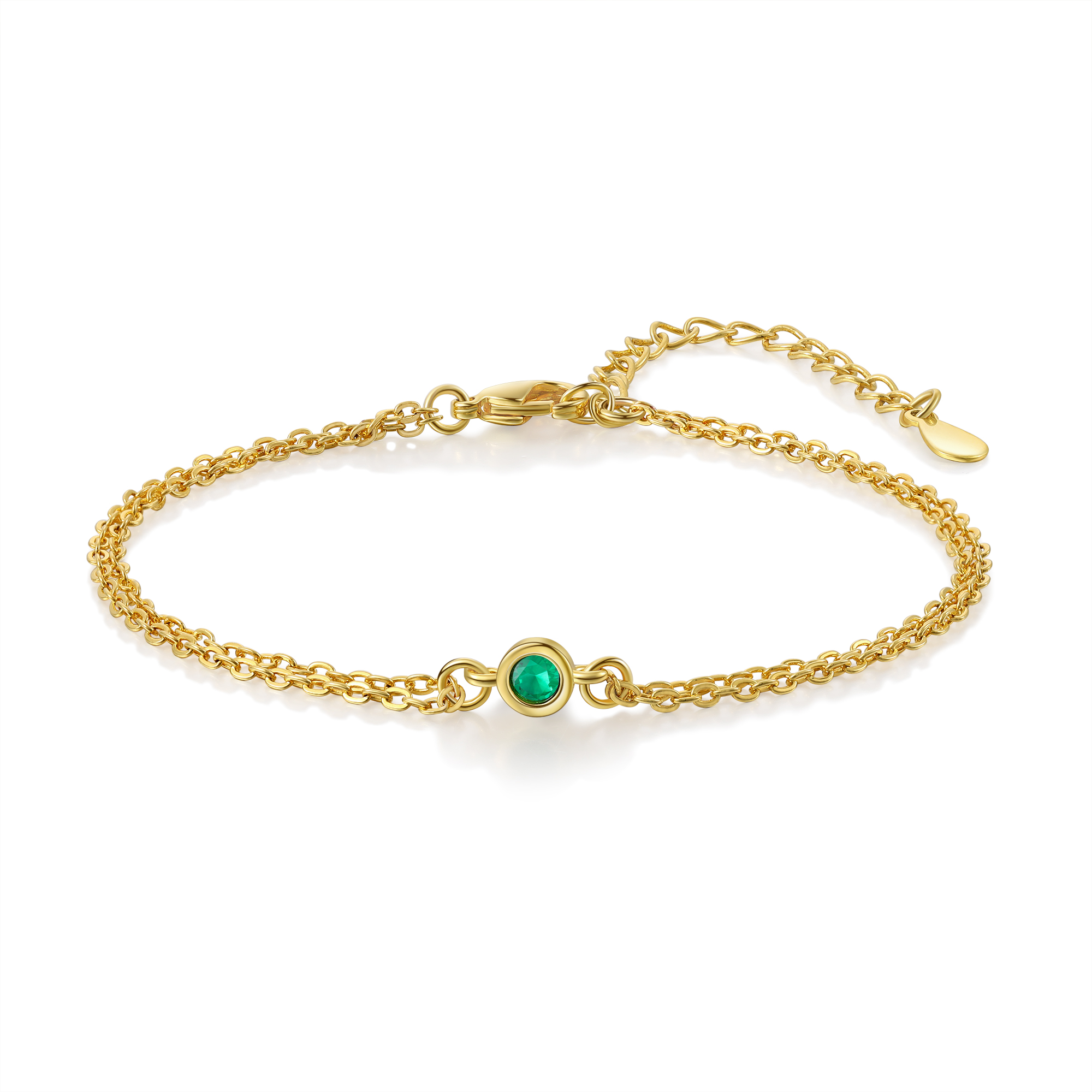 Personalised Bracelet Custom 1 Birthstone Adjustable Bracelet Gifts for Ladies Girls-Jessemade AU