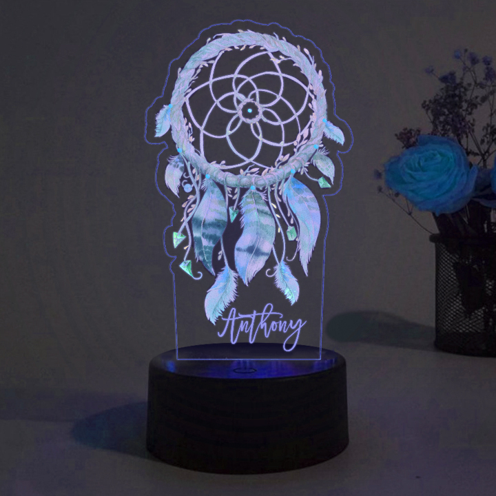 Personalised Dream Catcher Night Light Custom Name Gifts For Kids-Jessemade AU