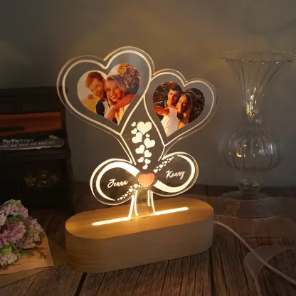 Personalised Couple Photo Night Light Custom 2 Names LED Lamp Infinity Love Romantic Gifts for Him/Her-Jessemade AU