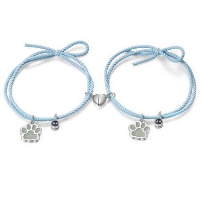 Personalised Photo Projection Bracelet Set Dog Paw Fluorescent Magnetic Bracelet Matching Gifts For Couples/Friends-Jessemade AU