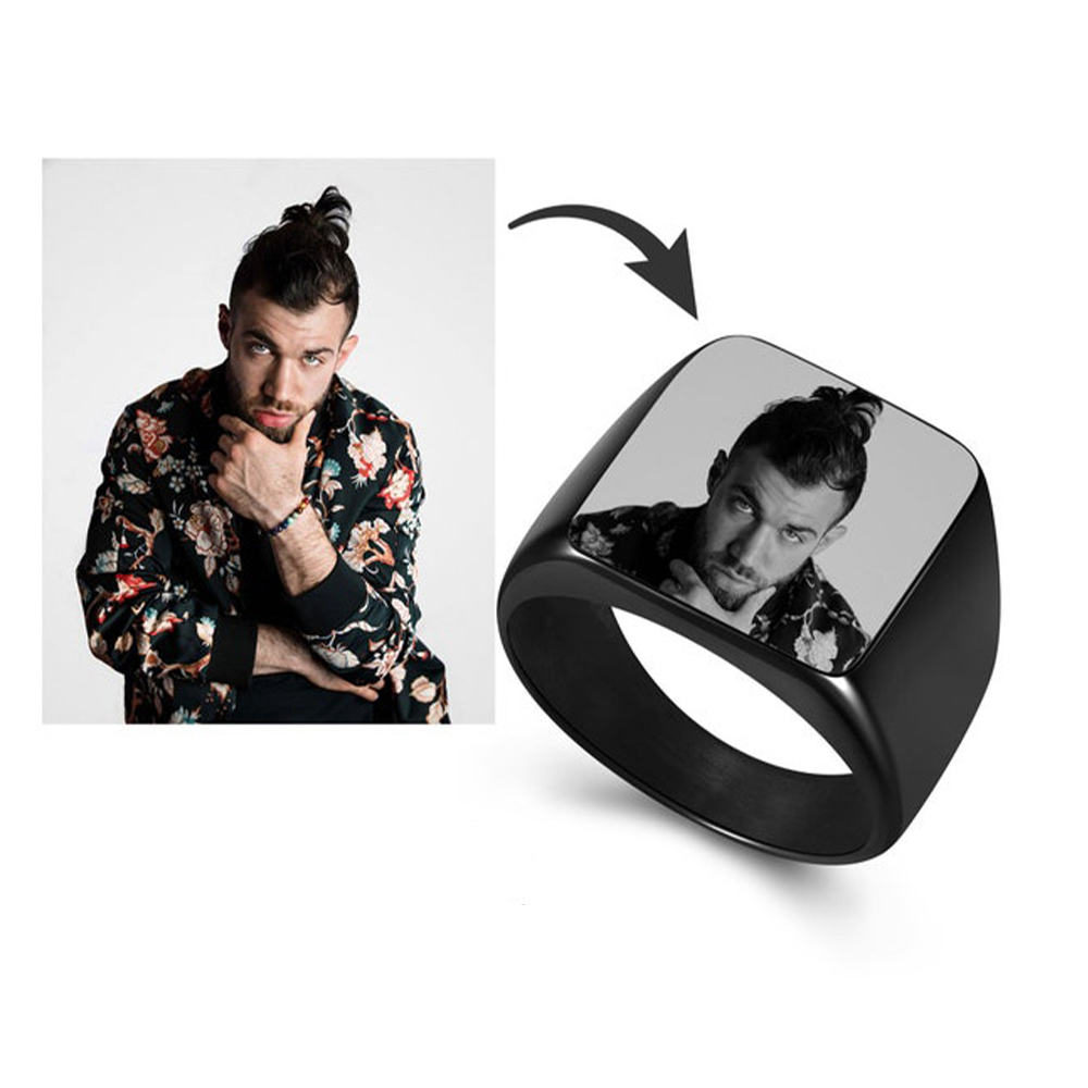 Personalised Photo Signet Ring Custom Photo Ring Gifts for Love One-Jessemade AU