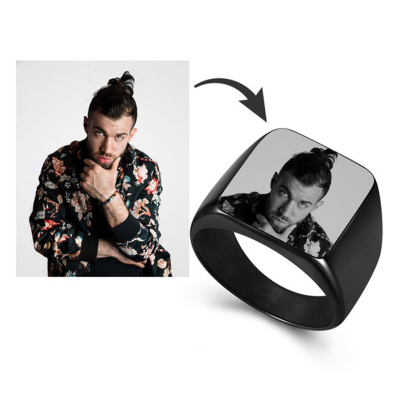 Personalised Photo Signet Ring Custom Photo Ring Gifts for Love One-Jessemade AU