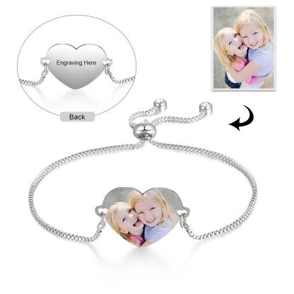Personalised Heart Photo Bracelet Custom Photo Bracelet Gifts For Her-Jessemade AU