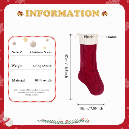 Personalised Christmas Stocking Ornaments Custom 1 Name Xmas Stocking Gifts for Family Friends-Jessemade AU