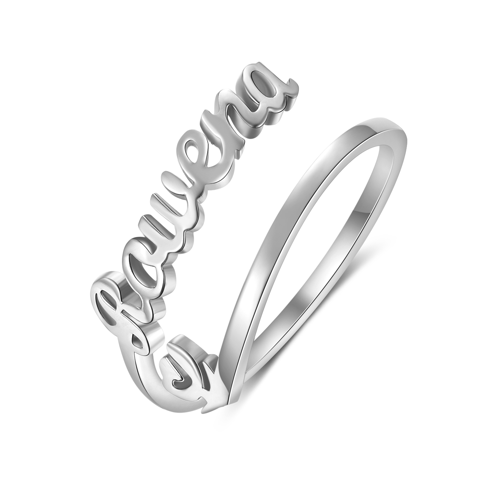 Personalised Name Ring with Heart Custom One Name Classic Rings for Her-Jessemade AU