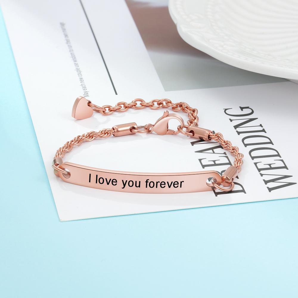 Adjustable Engraving Name Or Text Tiny Bracelet-Jessemade AU