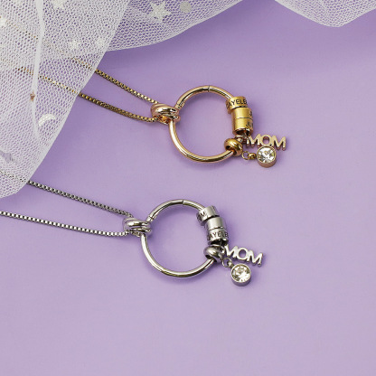 Personalised Round Necklace With Birthstones Custom 3 Names Necklace Gift For Mom-Jessemade AU