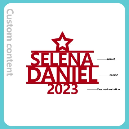 2 Names - Personalised Christmas Tree Ornaments Customised Name Xmas Wooden Decor Gifts for Family Friends-Jessemade AU