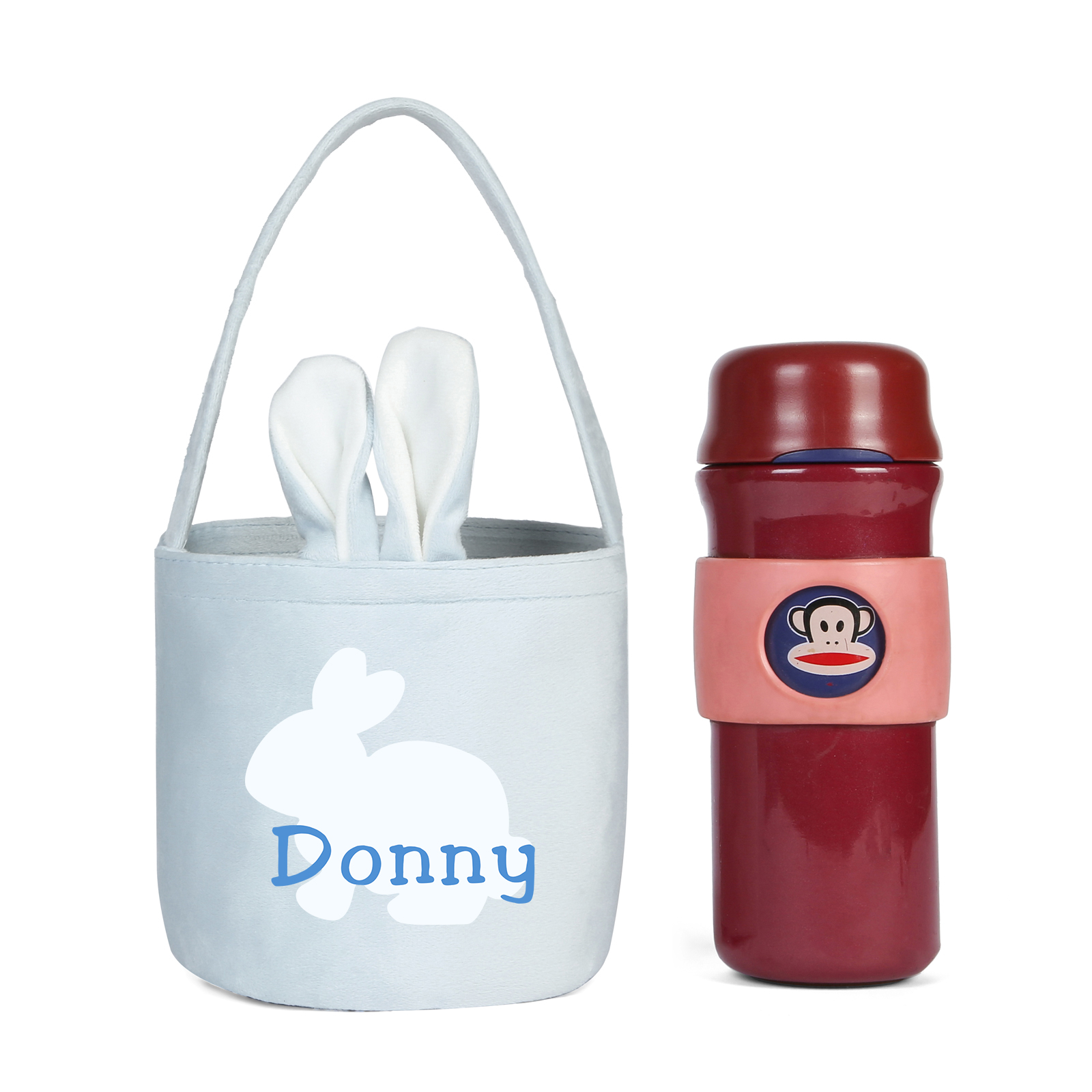 Personalised Bunny Tote Bag Customised with Name Bunny Basket Bucket Bag Easter Gifts-Jessemade AU