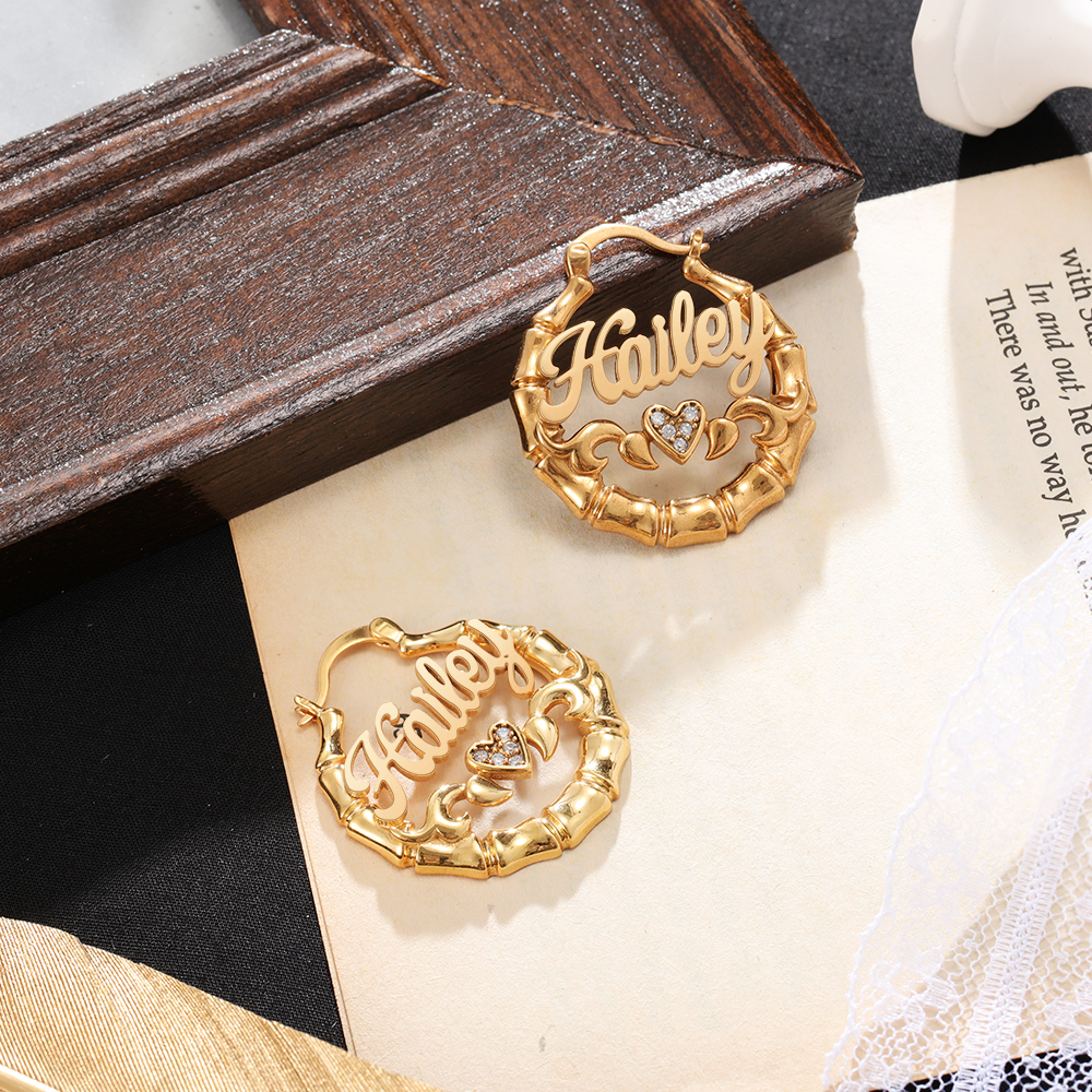 Personalised Name Drop Earring Customised Circle Earrings for Her-Jessemade AU
