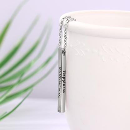 Customised 3D Bar Necklace-Jessemade AU