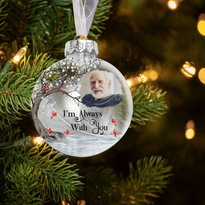 Memorial Ball Feather Ornaments Custom Photo Christmas Hanging Ornament - I'm Always With You-Jessemade AU