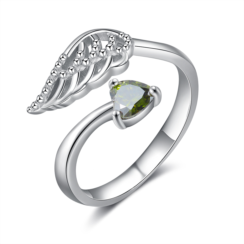 Personalised Mothers Ring With 1 birthstone Wing Customised Ring For Her-Jessemade AU