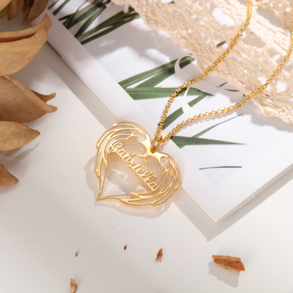 Personalised Wings Necklace Custom 1 Name Necklace Gift For Her-Jessemade AU