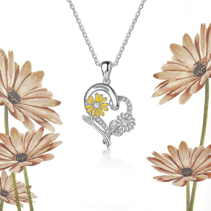 Personalised April Birthflower Necklace With Birthstones Custom 1 Name Necklace For Her-Jessemade AU
