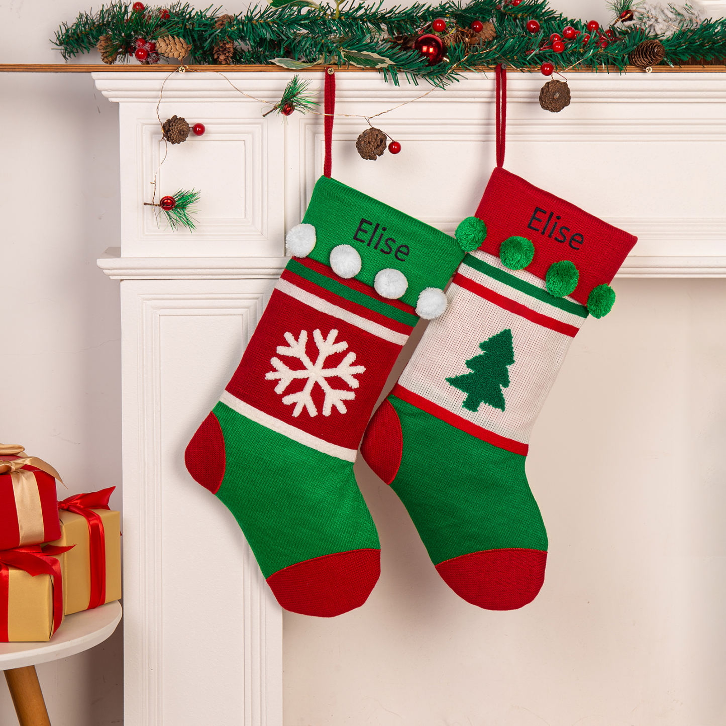 Personalised Christmas Stocking Ornament Custom 1 Name Christmas Gift Bags Gifts for Family Friends-Jessemade AU