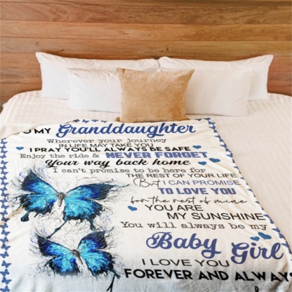 To My Granddaughter, Fleece Blanket-Jessemade AU