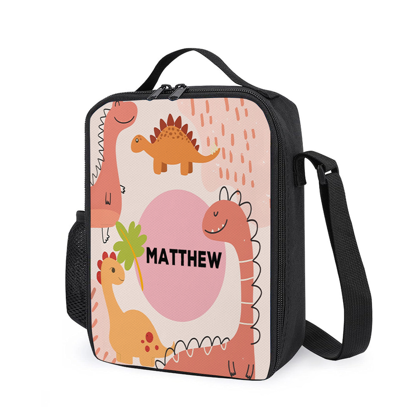 Custom Name Lunch Bag Personalised Pink Dinosaur Lunch Box Gifts for Kids-Jessemade AU