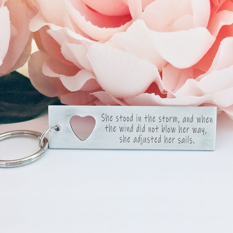 She Stood In The Storm, Personalised Keychain Custom Names Gifts For Mom-Jessemade AU