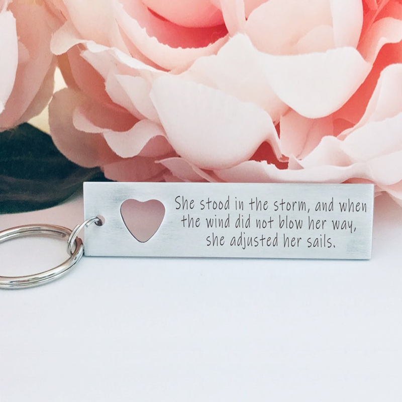 She Stood In The Storm, Personalised Keychain Custom Names Gifts For Mom-Jessemade AU