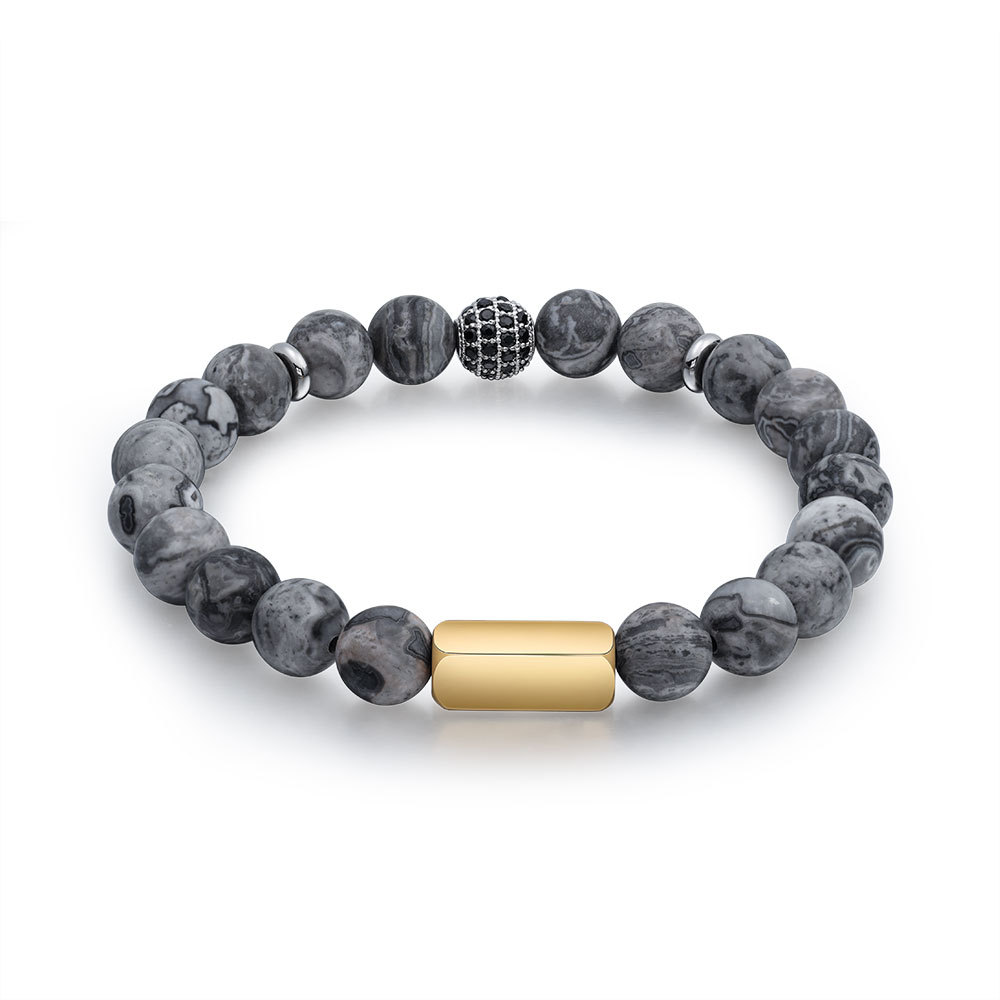 Personalised Round Beads Bracelet Custom Names Men's Bracelet Gifts For Him-Jessemade AU